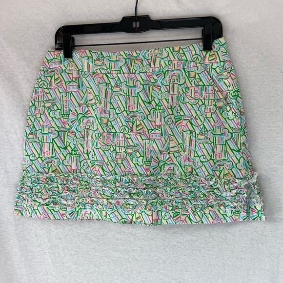 Lilly Pulitzer White Guiding Lighthouse Skirt N Sz 2 - Picture 1 of 7